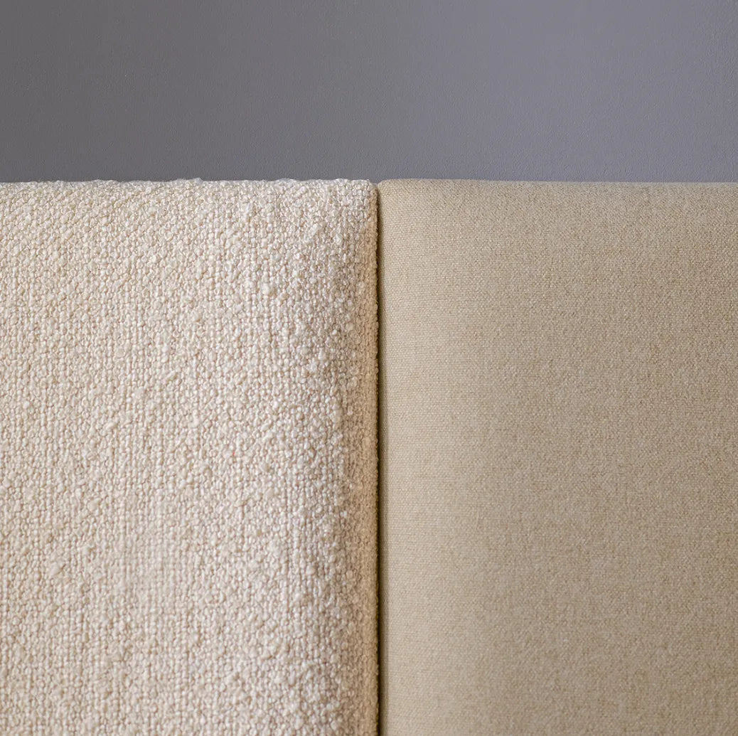 Padded Wall Panels Set 4 Beige closeup on grey wall Decormania UK